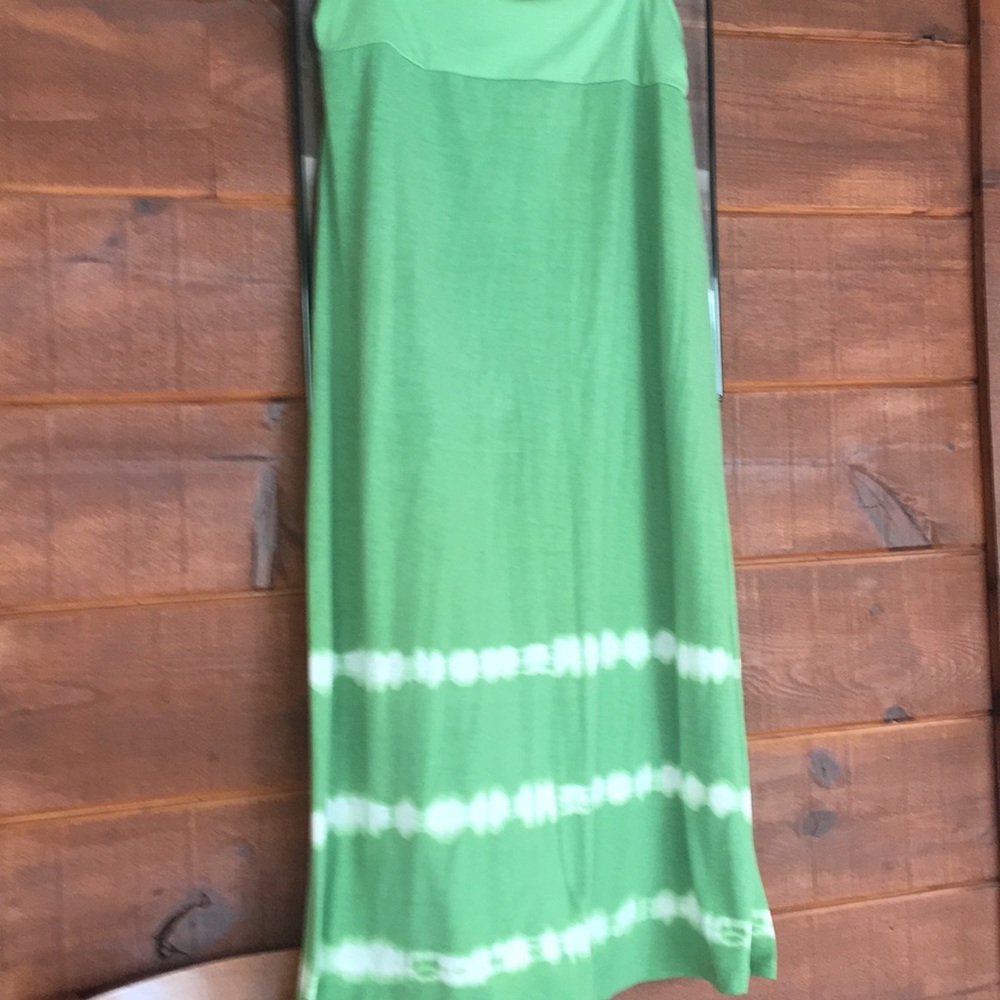 Green/white Tye Dye Maxi Skirt
